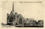 Oude anichtkaart met kerk en school.
<br/>
Groninger Archieven, ca. 1930